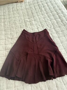 Ann Taylor Burgundy Flared Skater Skirt